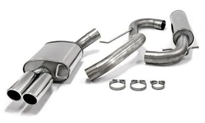 LIGNE D'ECHAPPEMENT EN INOX VW JETTA 1.4TSI/1.8TFSI-TSi/2.0L TFSi 2005/2010 ,SKODA OCTAVIA 1Z 2004/2009 (DIAMETRE 76mm HOMOLOGUEE TUV ET SORTIE DOUBLE RONDE de 80mm)