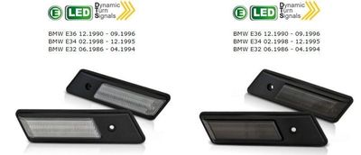 JEU DE 2 REPETITEURS A LEDS BMW E36 AVEC FONCTION DTS - CLIGNOTANTS DEFILANTS - (1990/1996)