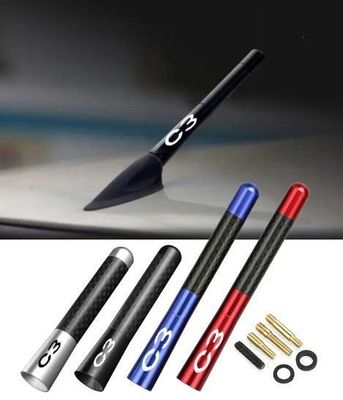 ANTENNE DE TOIT ALU/CARBONE LOOK AVEC LOGO C3
