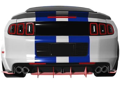 DIFFUSEUR ARRIERE (RAJOUT CENTRAL EN 3 PARTIES) FORD MUSTANG V PHASE 2 "DTM LOOK" (2012/2014)