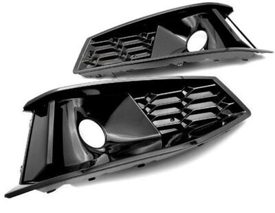 GRILLES LATERALES DE PARE CHOC AVANT LOOK RS4 POUR AUDI A4 B9 STANDARD PHASE 1 VERSION 2 (Pour versions Standard AVEC ANTIBROUILLARDS UNIQUEMENT) (08-2015/03-2019)