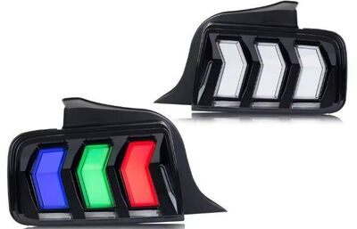 FEUX A LEDS FORD MUSTANG V PHASE 1 AVEC CLIGNOTANTS DTS -DYNAMIC TURN SIGNAL - ET FONCTION RGB ANIMATION DYNAMIQUE (2005/2009)