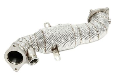 TUBE DE DESCENTE "DOWNPIPE" EN INOX avec bouclier thermique et catalyseur POUR ALFA ROMEO GIULIA 2.0L TURBO / ALFA ROMEO STELVIO 2.0L TURBO Q4 (2017+)