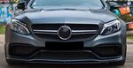 LEVRE DE PARE CHOC AVANT INFERIEURE MERCEDES CLASSE C W205 C63AMG "PIANO BLACK FINISH" PHASE 2 (02-2018/2021)