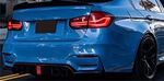 DIFFUSEUR ARRIÈRE + SPLITTERS LATÉRAUX BMW M3 F80 OU M4 F82 EVO 3D PIANO BLACK FINISH AVEC FEU STOP A LEDS (2014/2019)