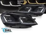PHARES A LEDS TUBE LIGHT LEDS OU FULL LEDS  "REAL DRL" VW GOLF VII PHASE 1  (avec vrais feux de jour et clignotants DTS -Dynamic turn system-) REDLINE OU SILVER LINE V2 (2012/02-2017)