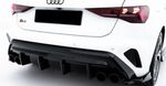 DIFFUSEUR DE PARE CHOC ARRIERE AUDI A3 8Y SLINE SPORTBACK PHASE 2 + EMBOUTS D'ECHAPPEMENT FACTICES LOOK S3 (2024+)