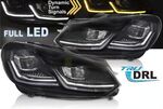 PHARES A LEDS TUBE LIGHT FULL LEDS "REAL DRL U LEDS" VW GOLF VI (avec vrais feux de jour et clignotants Dynamic turn signal) (2008/2012)