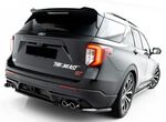 SPLTTER CENTRAL + SPLITTERS LATERAUX DE PARE CHOC ARRIERE FORD EXPLORER ST6 MK6 "DTM LOOK" (2019/2024)