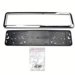 SUPPORTS DE PLAQUE D'IMMATRICULATION AVEC FRAME CHROME OU CARBONE LOOK (2 PIECES)