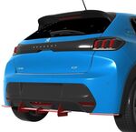 DIFFUSEUR DE PARE CHOC ARRIERE (RAJOUT CENTRAL + SPLITTERS LATERAUX) PEUGEOT 208 II GT LINE PHASE 1 CNC "DTM LOOK" (2019/2024)
