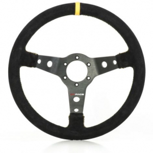 VOLANT 35CM GP RACE SUEDE 3 SPOKE DESIGN
