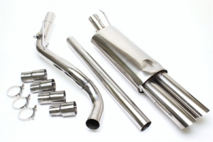 LIGNE COMPLETE D ECHAPPEMENT EN INOX TYPE GROUPE A VW GOLF III HATCHBACK,CABRIOLET ET GOLF IV CABRIOLET (NON HOMOLOGUEE)