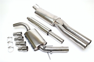 LIGNE COMPLETE D ECHAPPEMENT EN INOX TYPE GROUPE A VW GOLF III VARIANT OU VENTO (DIAMETRE 63,5mm HOMOLOGUEE ABE ALLEMAGNE) (1993/1999)