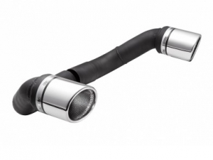 Embout D'échappement Acier Inoxydable 170 Mm - Entrée 63 Mm, Sortie 102 Mm, Double Paroi, Design Biseauté