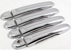 ENJOLIVEURS DE POIGNEES DE PORTES CHROMES(AVANT+ARRIERE) NISSAN MICRA K12 (2003/2010) OU K13 (2010/2017)