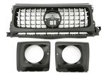 CALANDRE ET ENTOURAGES D'OPTIQUES AVANT MERCEDES CLASSE G W465 LOOK PANAMERICANA GTR (04-2024+)