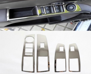 4 ENJOLIVEURS SILVER/CHROME POUR COMMANDES DE POIGNEES DE PORTES INTERIEURES CHEVROLET CRUZE (2009/2015)