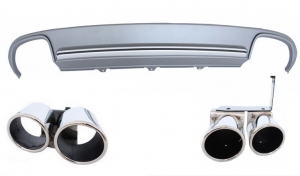 DIFFUSEUR DE PARE CHOC ARRIERE EN ABS AVEC EMBOUTS D'ECHAPPEMENTS LOOK S5 AUDI A5 SPORTBACK STANDARD (2007/10-2011)