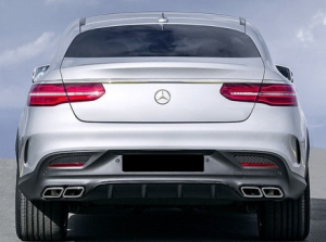 DIFFUSEUR ARRIERE MERCEDES GLE COUPE C292 AMG STYLING GLE63 + EMBOUTS LOOK AMG -Silver chrome ou black au choix- (2015/04-2019)