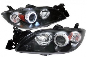 PHARES ANGEL EYES BLACK LINE MAZDA 3 4 PORTES (2004/2007)