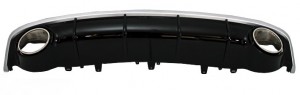 DIFFUSEUR DE PARE CHOC ARRIERE EN ABS PIANO BLACK/ALU BROSSE LOOK RS7 POUR AUDI A7 4G STANDARD FACELIFT ( SAUF S LINE ET S7/RS7 ) (10-2014/2018)