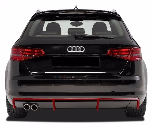 Kit 2 Pièces Diffuseurs Pare-chocs Arrière Pour Audi A3 8P Hatchback 2000-2005 - ABS Noir, Style Aileron, Protection - 5