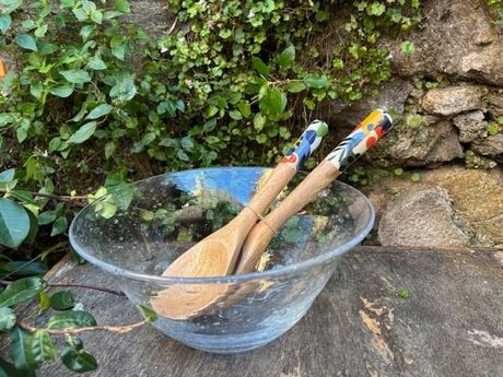 SALADIER COUPELLE EN VERRE BULLE