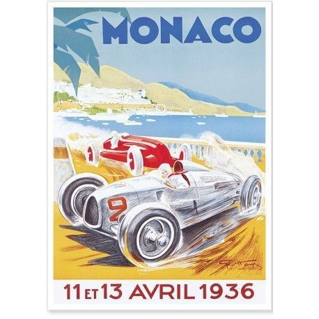 AFFICHE GRAND PRIX DE MONACO 1936