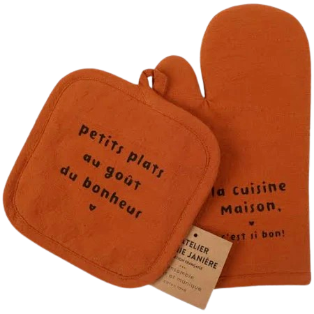 SET GANT et MANIQUE OCRE