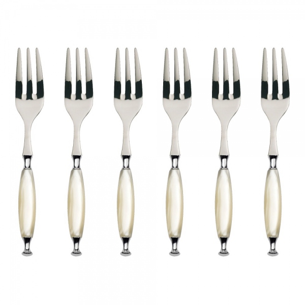 Set De 6 Fourchettes à Gâteau Sambonet Leaf - Acier Inoxydable 18/10 - Design Feuille - 14 Cm - 3
