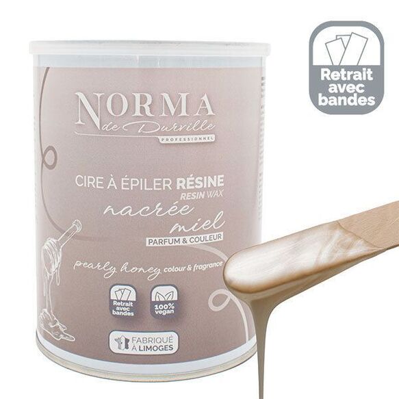 Cire en pot blanche nacrée miel