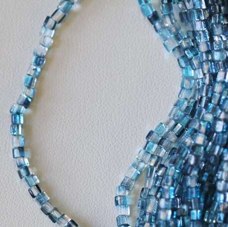 TUBES TRAINGLES 2,5 x 2,5 MM MULTICOLORE BLEU GRIS