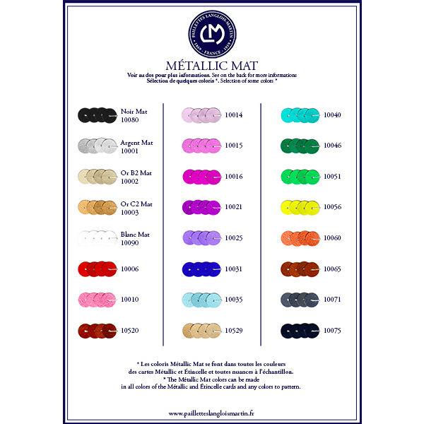 CARD METALLIC MAT COLOURS 10.000