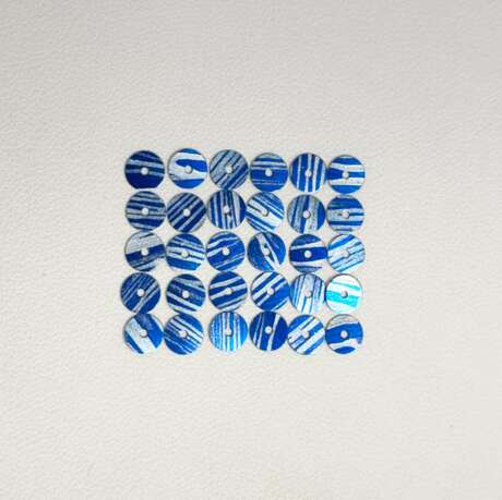FLAT SEQUINS 5 MM BLUE / SILVER