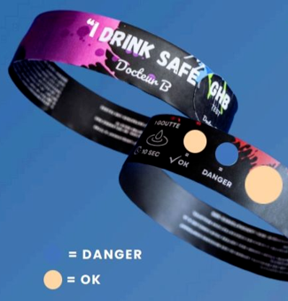 Docteur Bracelet détection GHB dans les boissons “I DRINK SAFE”
