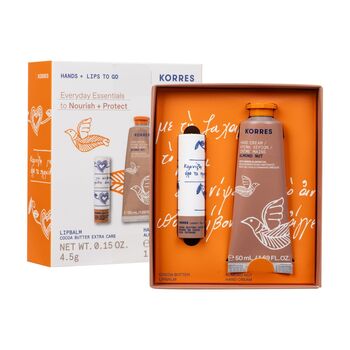 Korres coffret mains Almond nut 50ml & stick lèvres beurre de cacao 4.5g