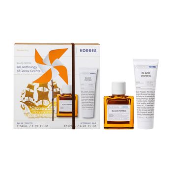 Korres Eau de Toilette Black Pepper 50 ml + Baume Après Rasage Black Pepper 125 ml