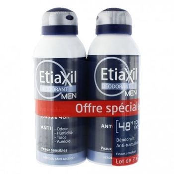 Etiaxil Déodorant Men Anti-Transpirant 48H  Lot de 2 x 150 ml