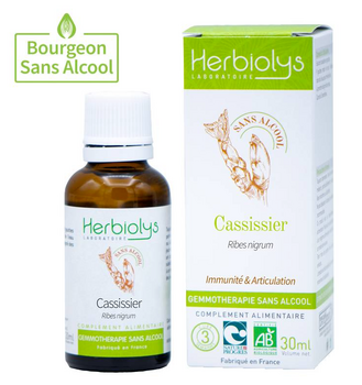 Herbiolys cassissier Bio gemmothérapie sans alcool 30ml