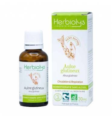 Herbiolys aulne glutineux Bio gemmothérapie sans alcool 30ml