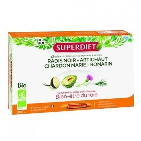 Super Diet Quatuor Chardon Marie Digestion Bio 20 Ampoules
