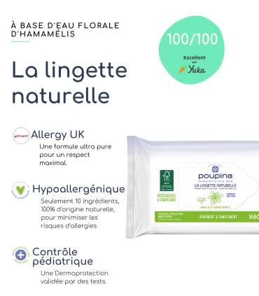 Poupina La Lingette Naturelle Biodegradable Par 60 Poupina La Lingette Naturelle Biodegradable Par 60