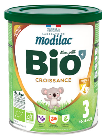 DLUO 03/25  Modilac Mon petit BIO Croissance + 3ème âge 10 à 36 mois - 800 g
