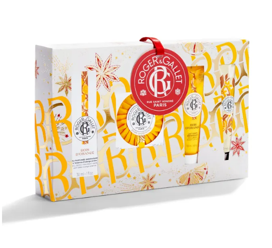 Roger & Gallet Bois d'Orange Coffret Rituel Parfumé Eau Parfumée Bienfaisante 30ml + Savon Bienfaisant 100g + Lait Corps 50ml + Crème Mains 30ml Offerts
