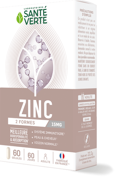 Santé Verte Zinc 15mg - 60 gélules