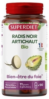 Superdiet Radis Noir Artichaut Bio 90 Gélules