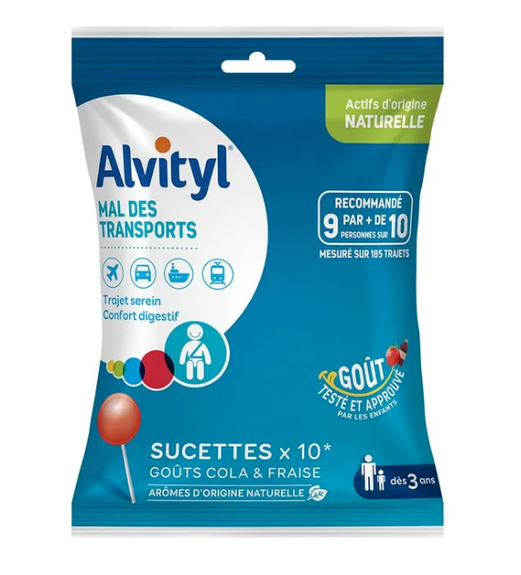 Alvityl Sucette mal transports cola fraise 10