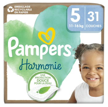 Pampers Harmonie Couches T5 (11-16kg) - 31 couches