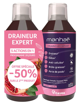 Manhaé Draineur Expert Lot de 2 x 500ml